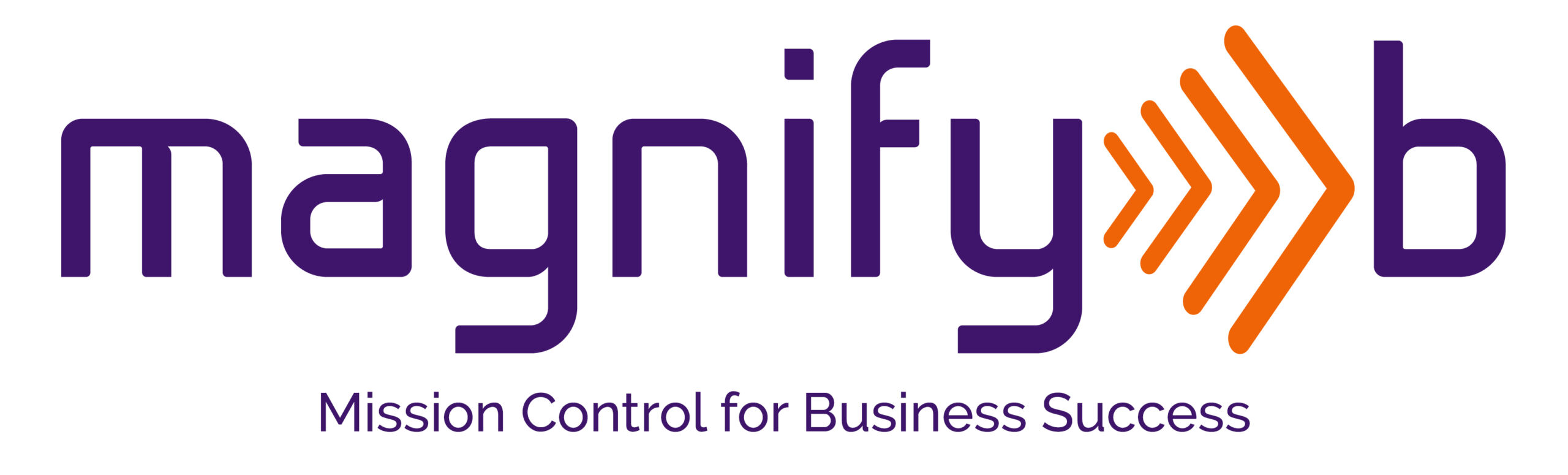 MagnifyB Logo WhiteBackground PurpleText Strapline scaled